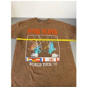 Vintage Pink Floyd 1987 World Tour Tee Brown Fade Rock Band Shirt L